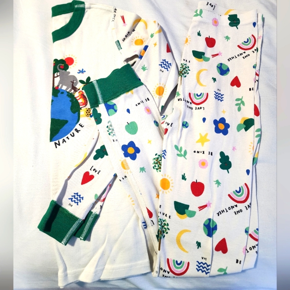 Hanna Andersson 2PC PJ's Girls L Size 12 Nurture Nature